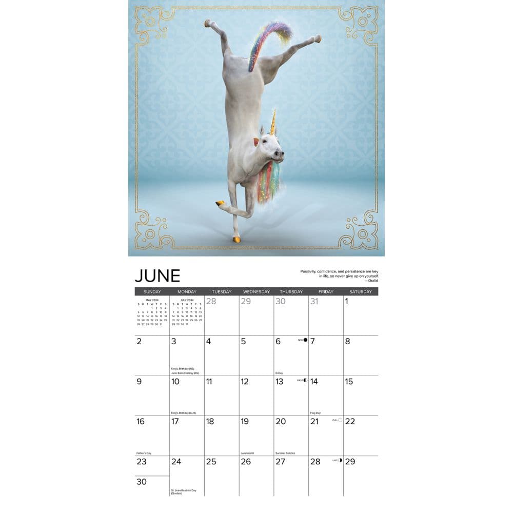 Unicorn Yoga 2024 Wall Calendar Interior Image width=&quot;1000&quot; height=&quot;1000&quot;