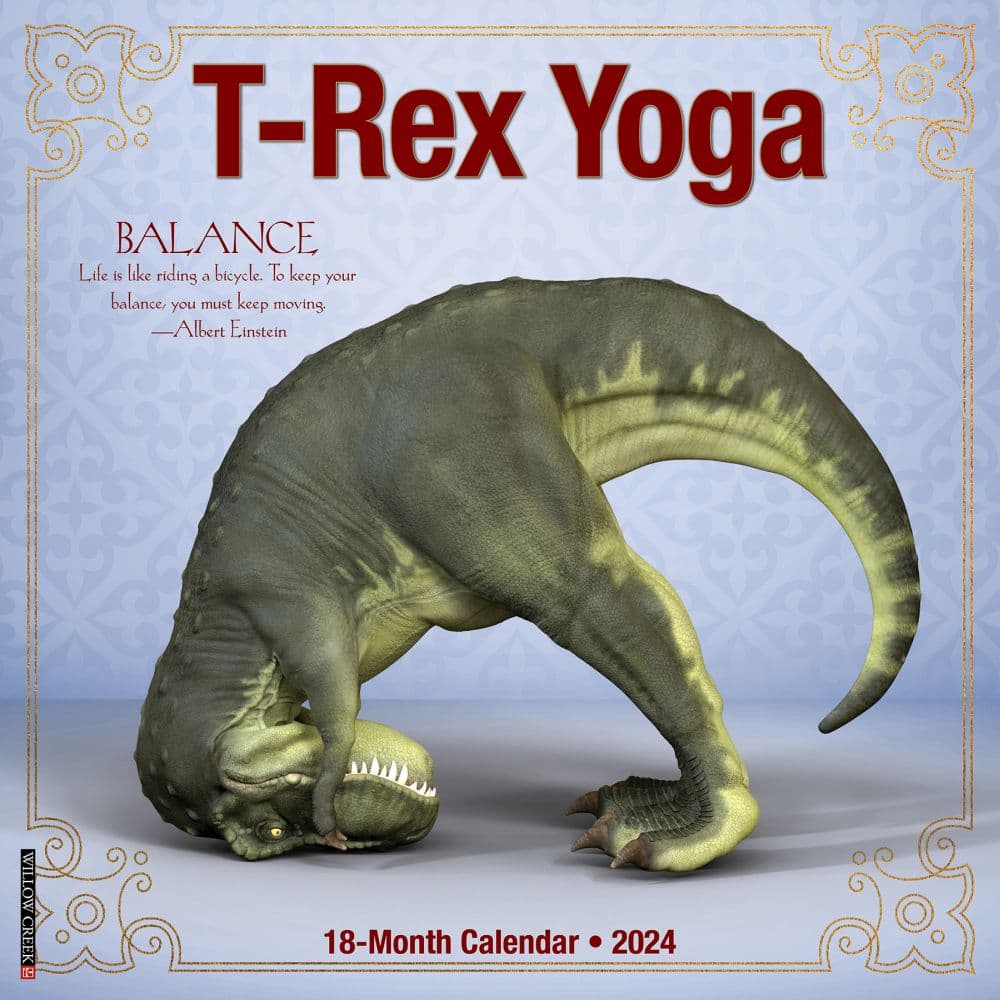 T-Rex Yoga 2024 Wall Calendar Main Image width=&quot;1000&quot; height=&quot;1000&quot;