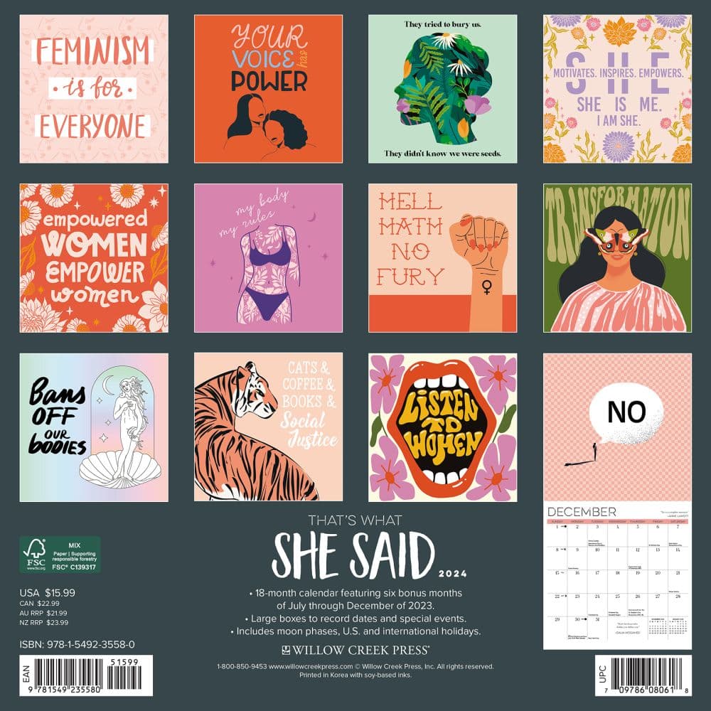 Thats What She Said 2024 Wall Calendar 