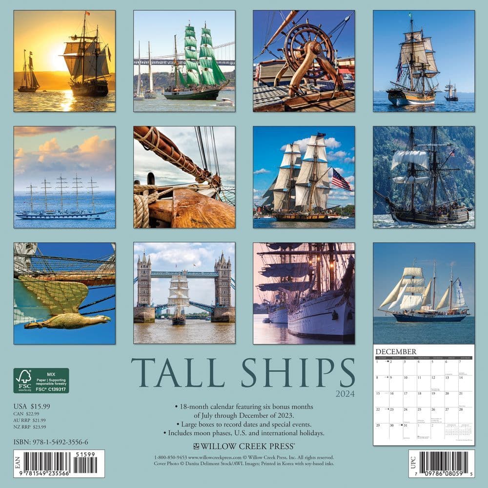 Tall Ships 2024 Wall Calendar Back of Calendar width=&quot;1000&quot; height=&quot;1000&quot;