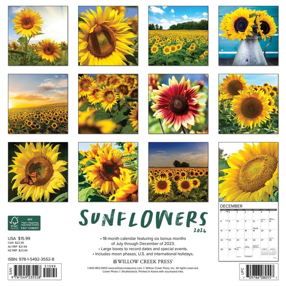 Sunflowers 2024 Wall Calendar