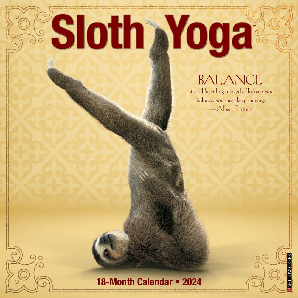 Sloth Yoga 2024 Wall Calendar Main Image width=&quot;1000&quot; height=&quot;1000&quot;
