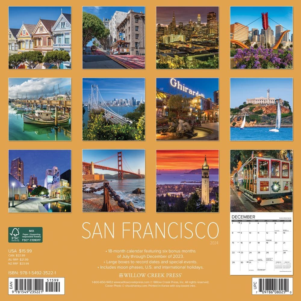 San Francisco 2025 Wall Calendar