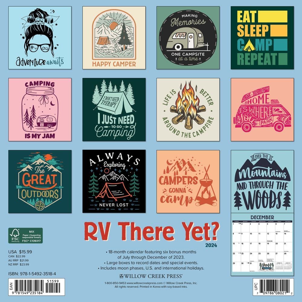RV There Yet? 2024 Wall Calendar Back of Calendar width=&quot;1000&quot; height=&quot;1000&quot;