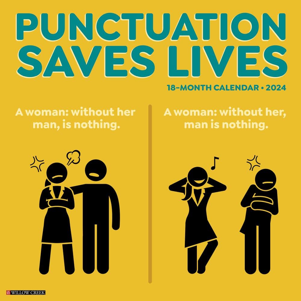 Punctuation Saves Lives 2024 Wall Calendar Main Image width=&quot;1000&quot; height=&quot;1000&quot;