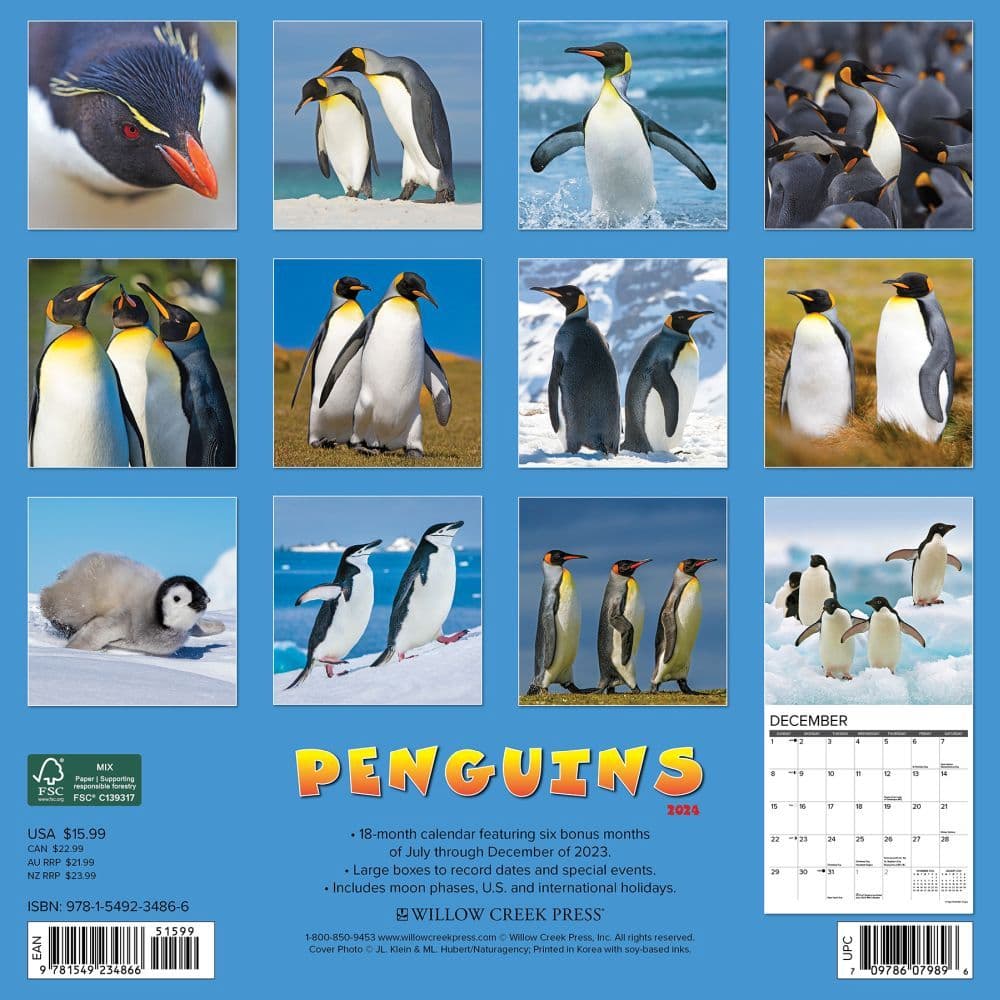 Penguin 2025 Calendar Week