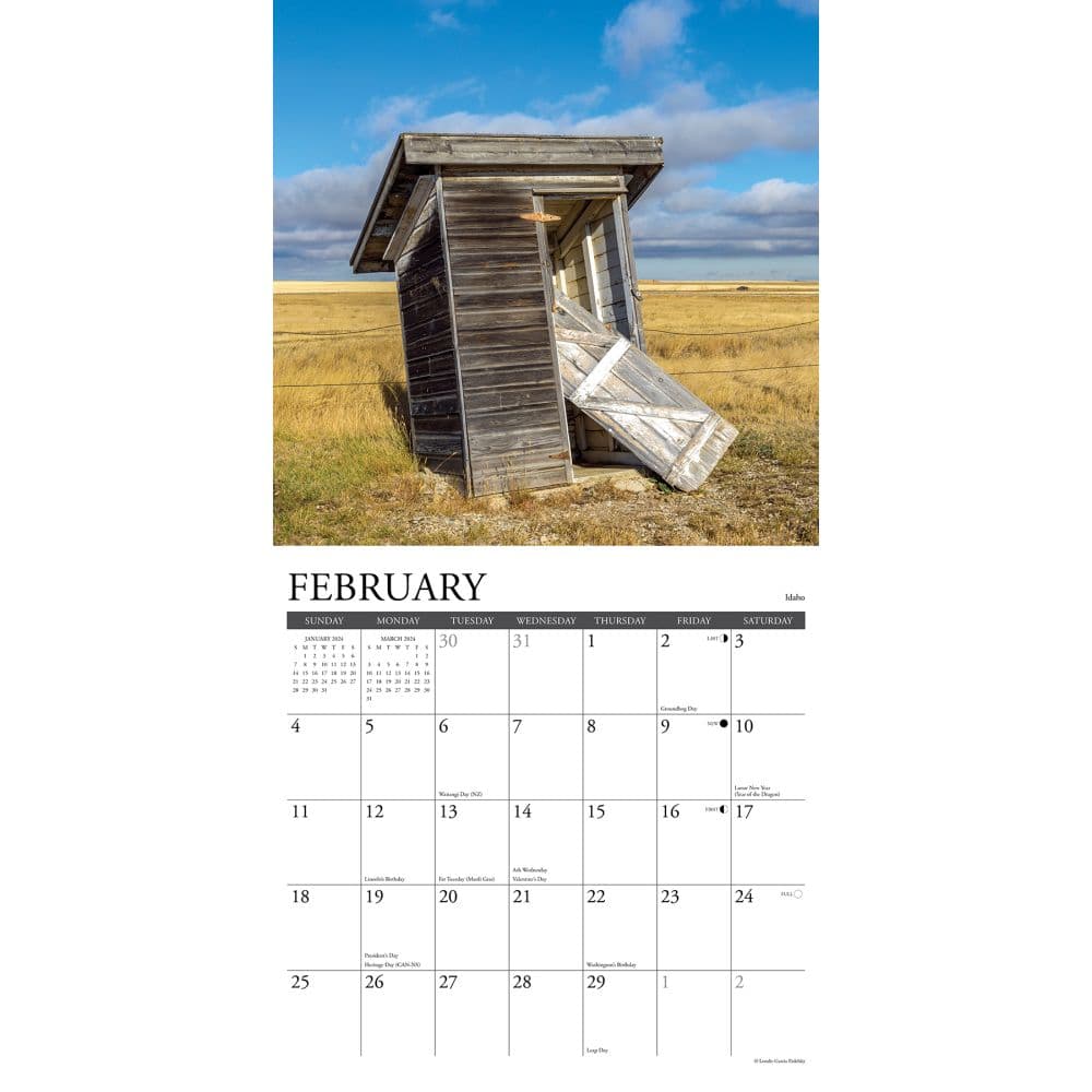 Outhouses 2024 Wall Calendar Interior Image width=&quot;1000&quot; height=&quot;1000&quot;