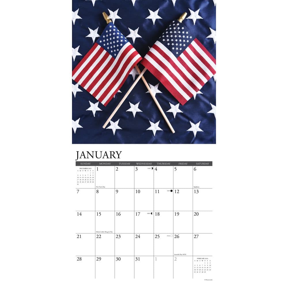 Old Glory 2024 Wall Calendar Interior Image width=&quot;1000&quot; height=&quot;1000&quot;