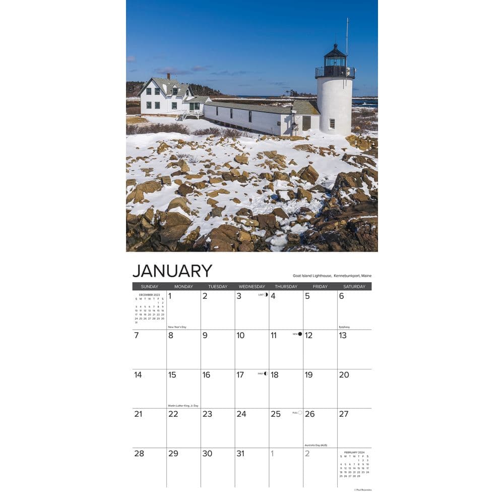 New England Lighthouses 2024 Wall Calendar Interior Image width=&quot;1000&quot; height=&quot;1000&quot;