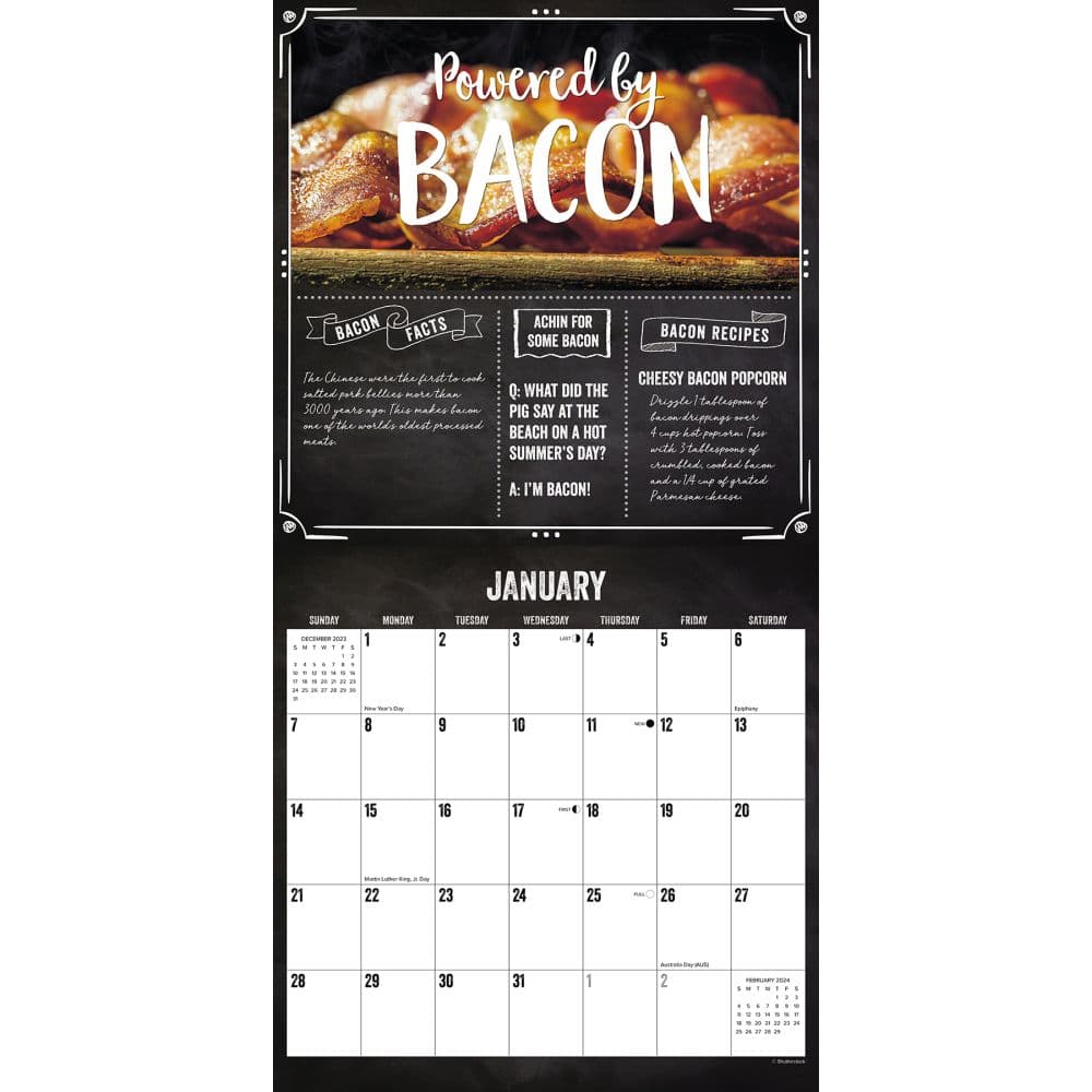MMMMMMMM Bacon 2024 Wall Calendar Interior Image width=&quot;1000&quot; height=&quot;1000&quot;