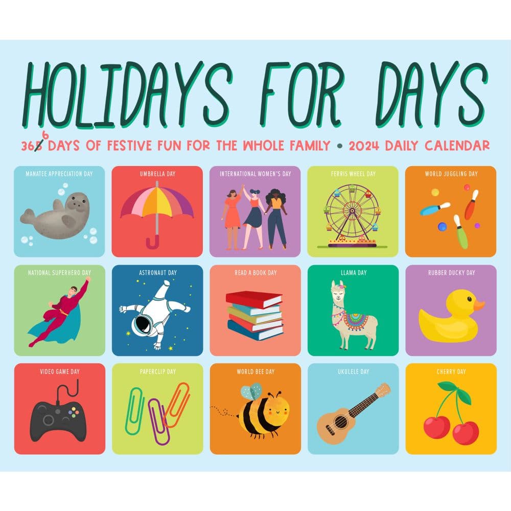 Holidays for Days 2024 Desk Calendar - Calendars.com