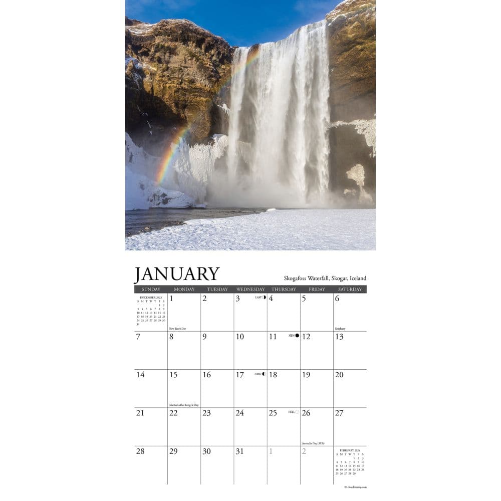 Waterfalls 2024 Mini Wall Calendar Interior Image width=&quot;1000&quot; height=&quot;1000&quot;