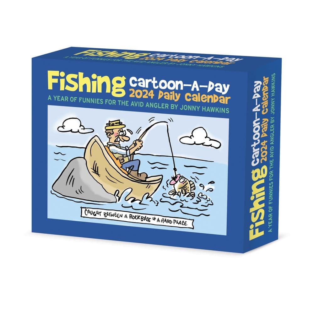 Fishing Cartoon A Day 2024 Desk Calendar