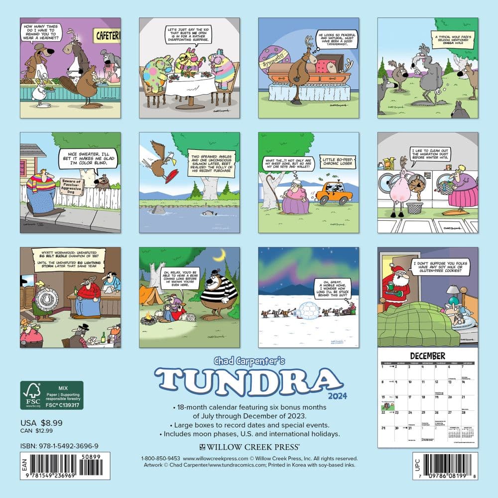 Tundra 2024 Mini Wall Calendar Back of Calendar width=&quot;1000&quot; height=&quot;1000&quot;