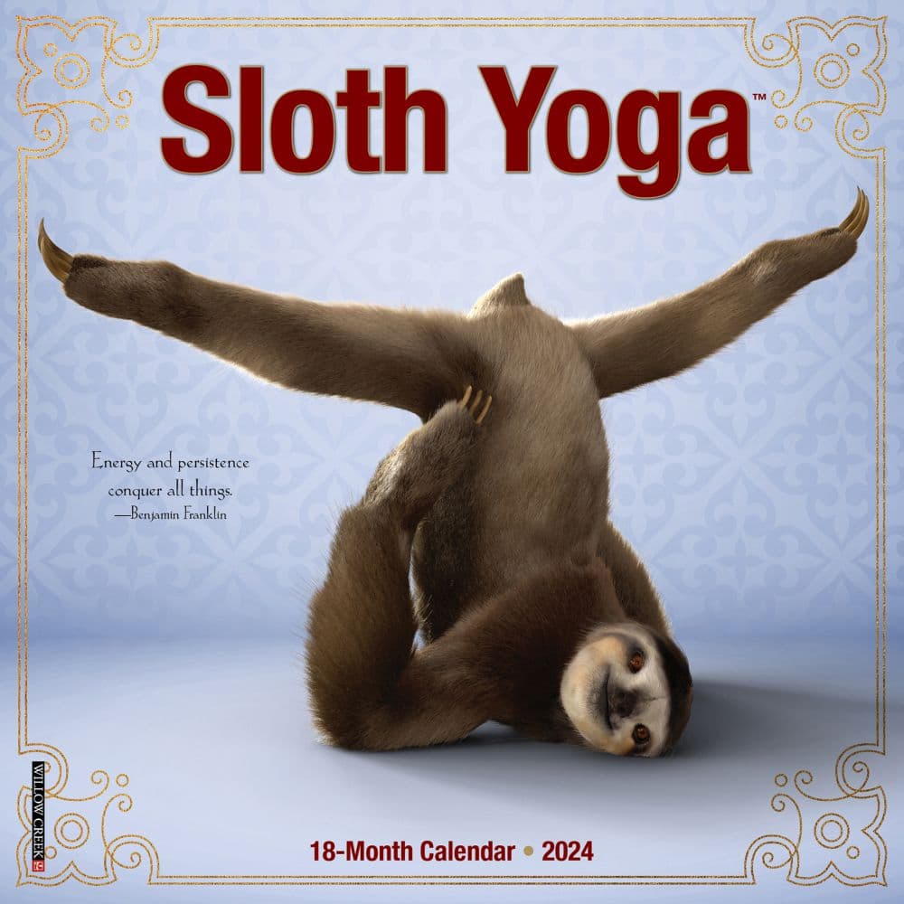 Sloth Yoga 2024 Mini Wall Calendar Main Image width=&quot;1000&quot; height=&quot;1000&quot;