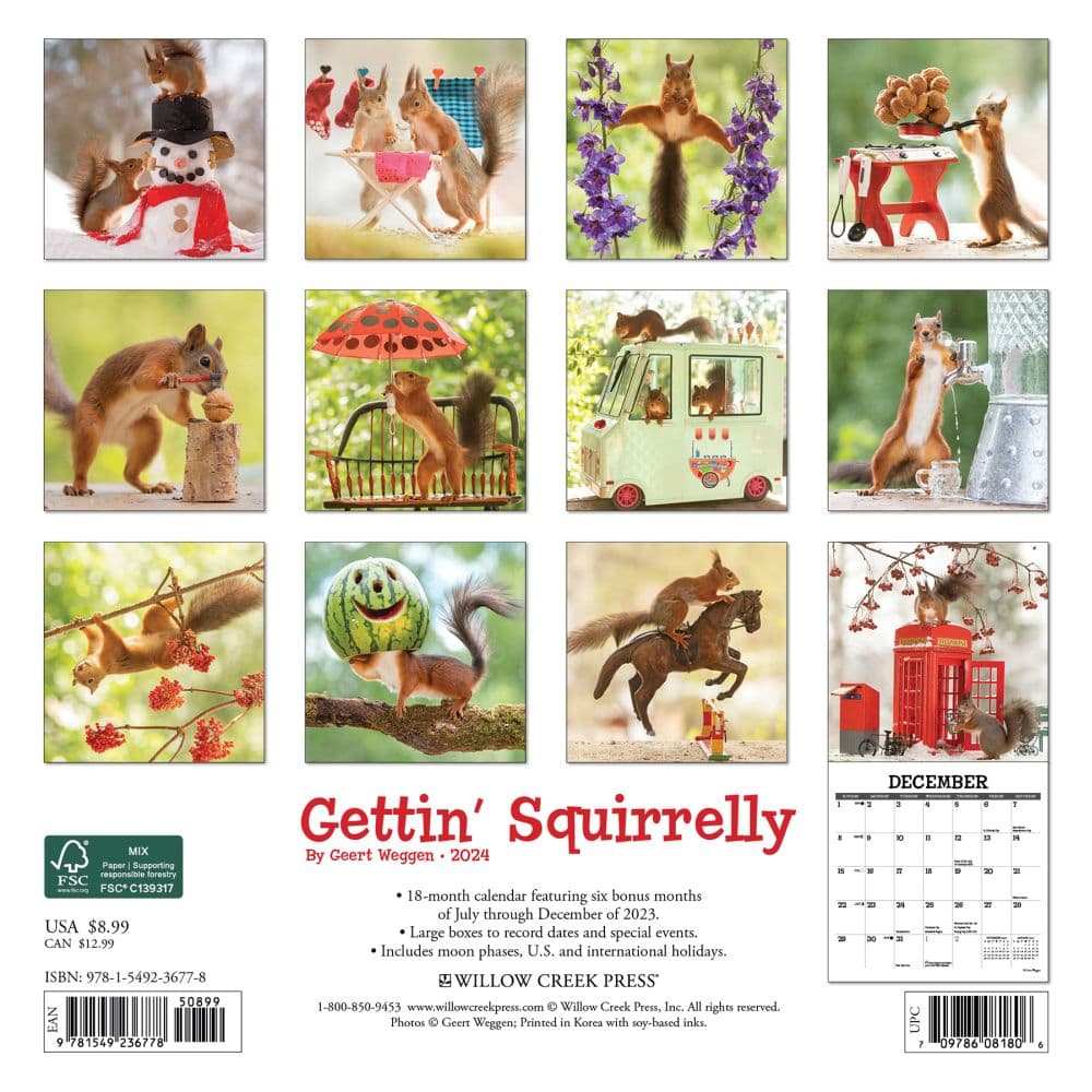 Gettin Squirrelly 2024 Mini Wall Calendar Back of Calendar width=&quot;1000&quot; height=&quot;1000&quot;