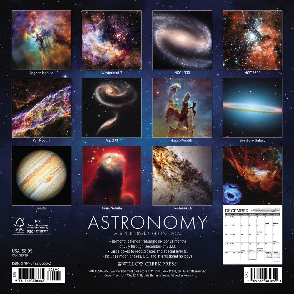 Astronomy 2024 Mini Wall Calendar Back of Calendar width=&quot;1000&quot; height=&quot;1000&quot;
