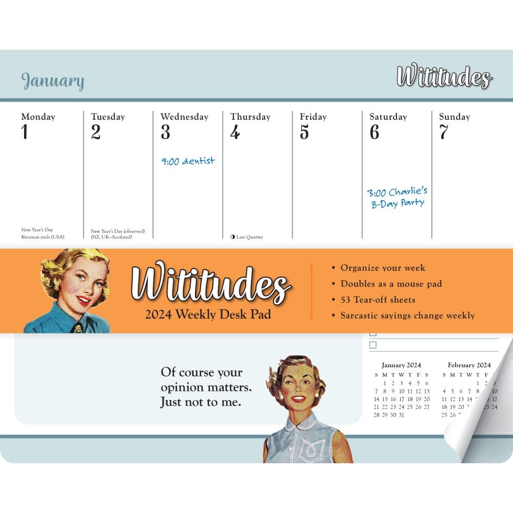 Wititudes 2024 Desk Pad