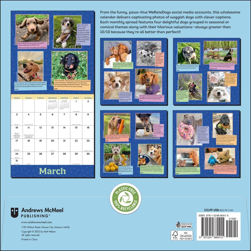 We Rate Dogs 2024 Wall Calendar Alternate Image 1 width=&quot;1000&quot; height=&quot;1000&quot;