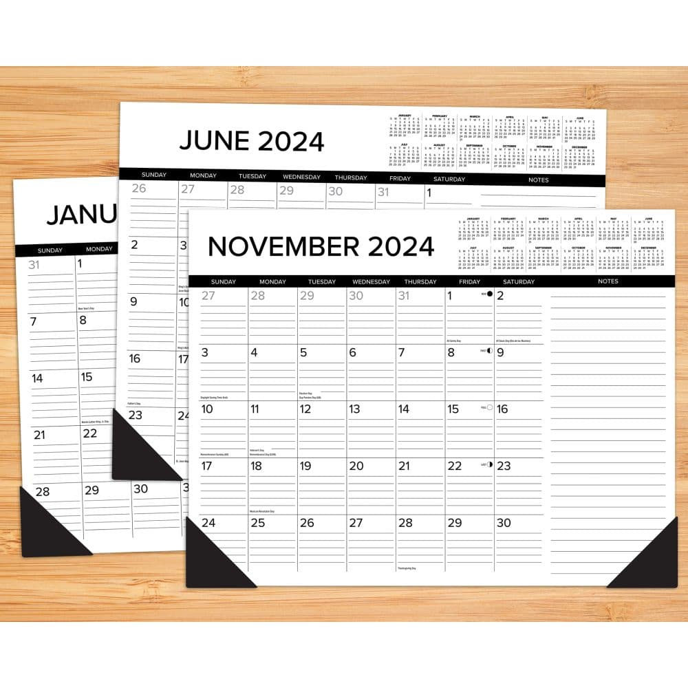 22x17 B&amp;W Office Desk Pad Back of Calendar width=&quot;1000&quot; height=&quot;1000&quot;