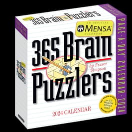 365 Mensa Brain Puzzlers Page-A-Day 2024 Desk Calendar