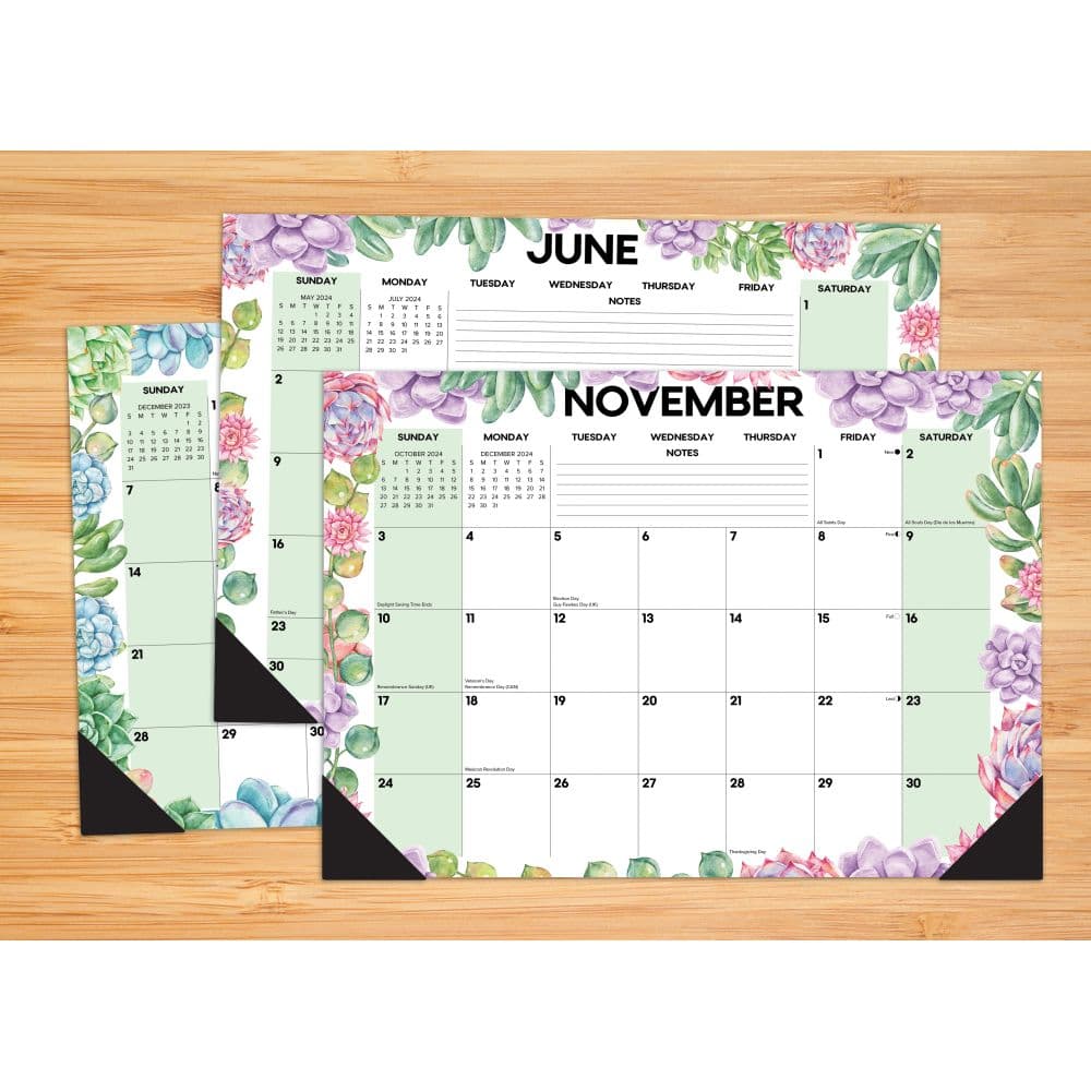 Succulents 17x12 Small Desk Pad Back of Calendar width=&quot;1000&quot; height=&quot;1000&quot;