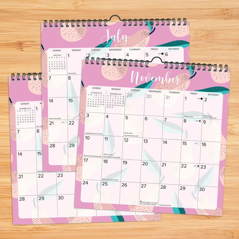 Pinky Pear Spiral 2024 Wall Calendar Interior Image width=&quot;1000&quot; height=&quot;1000&quot;