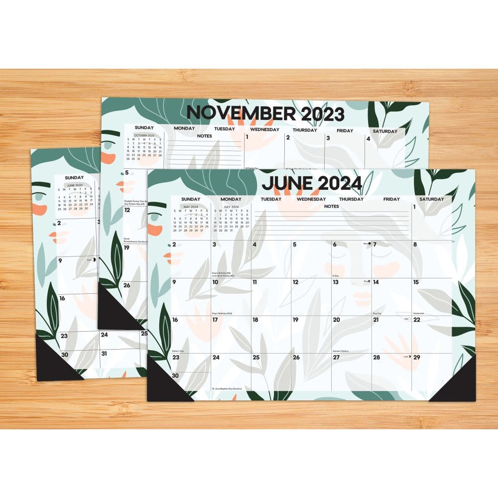 Botanical Bliss 2024 Desk Pad Back of Calendar width=&quot;1000&quot; height=&quot;1000&quot;