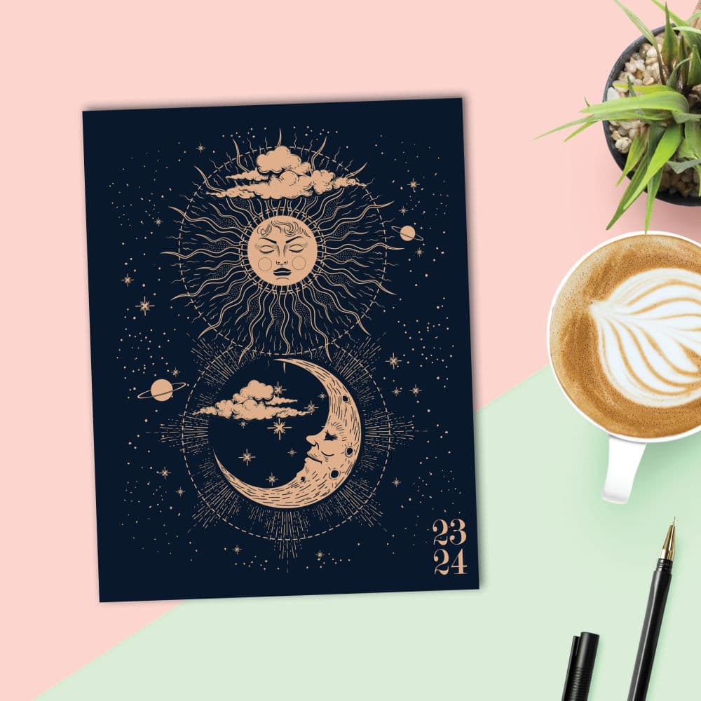 Celestial Soul 2024 Monthly Planner Flat Lay Image width=&quot;1000&quot; height=&quot;1000&quot;