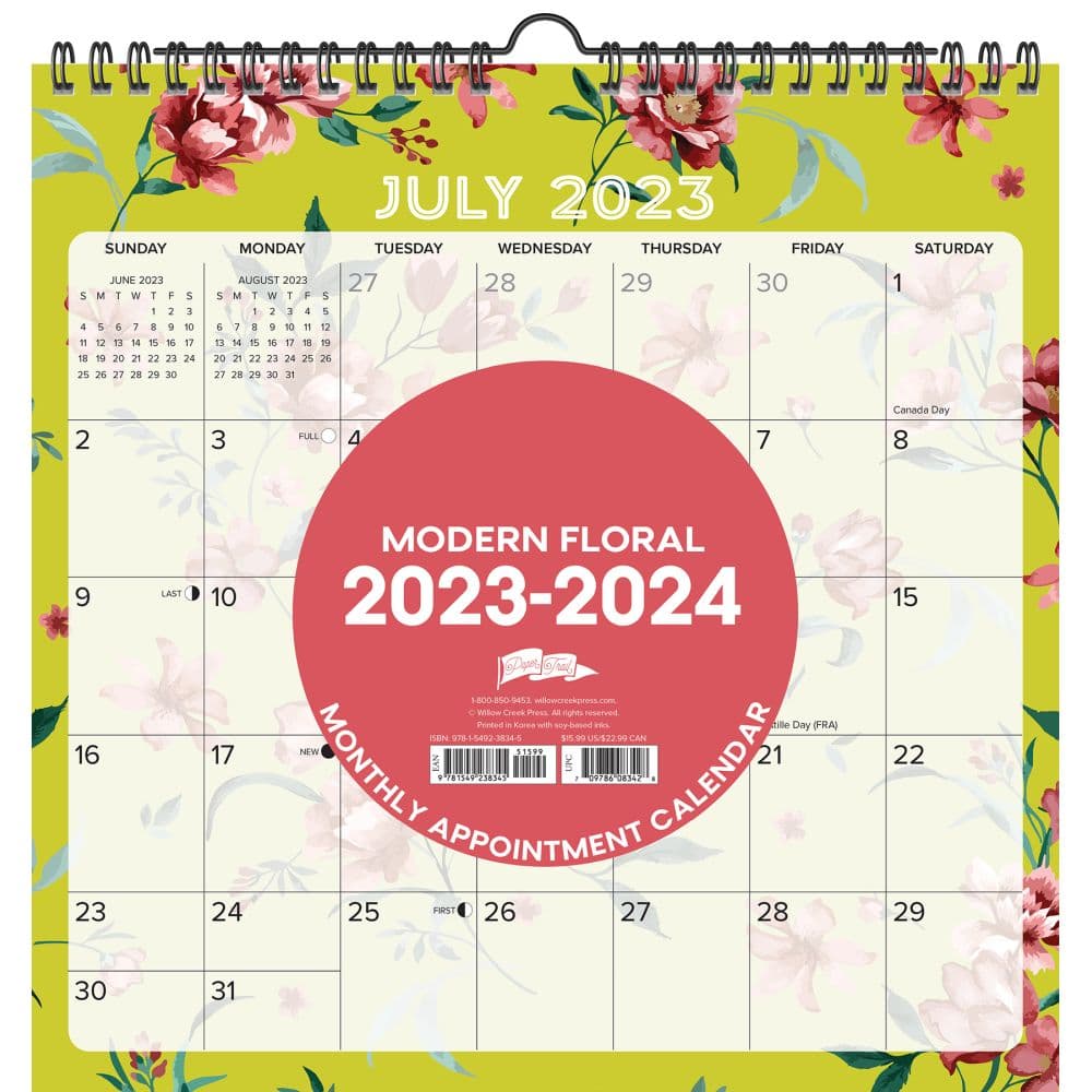 Modern Floral 2024 Spiral Planner Main Image width=&quot;1000&quot; height=&quot;1000&quot;