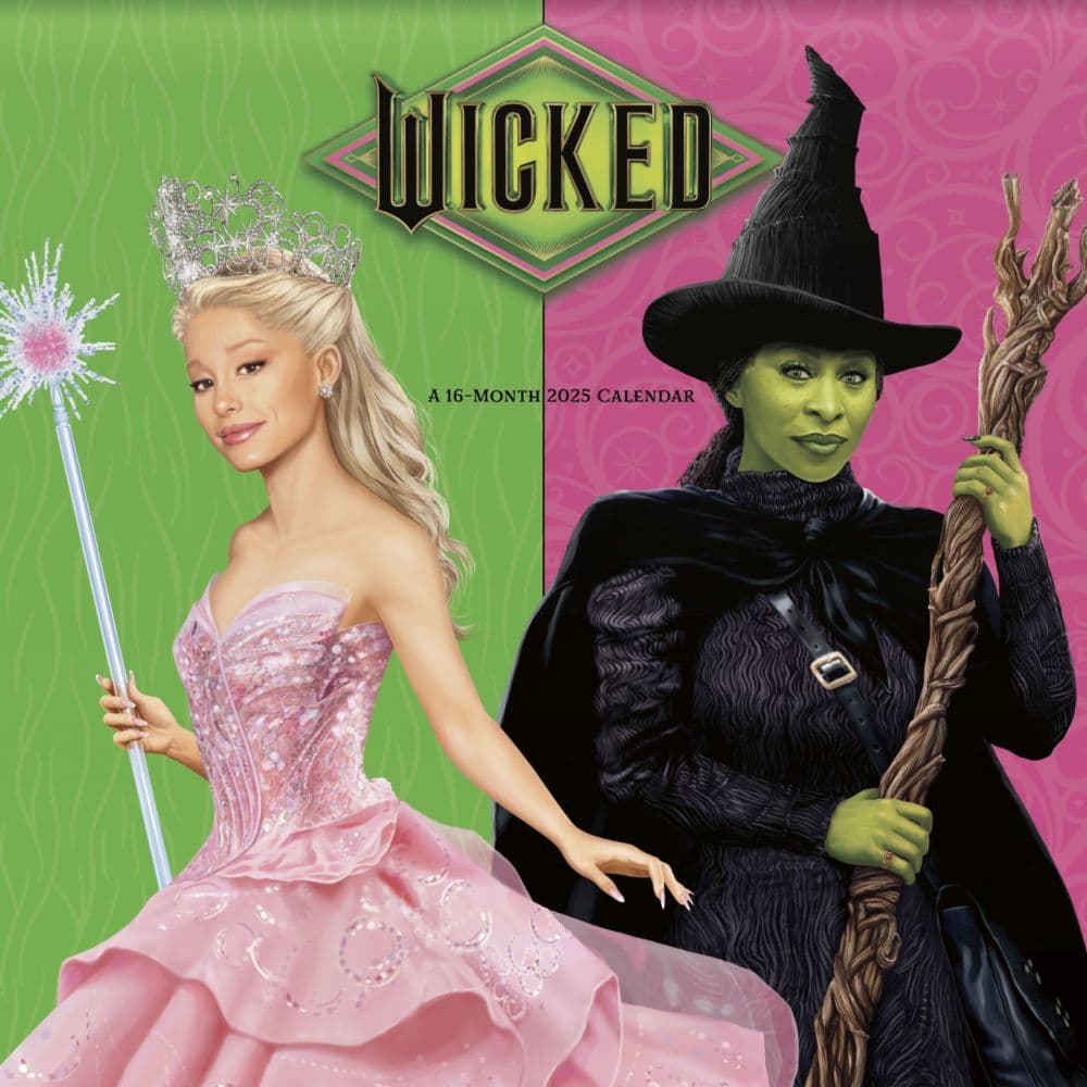 Image of Wicked Movie Elphaba and Glinda 2025 Wall Calendar