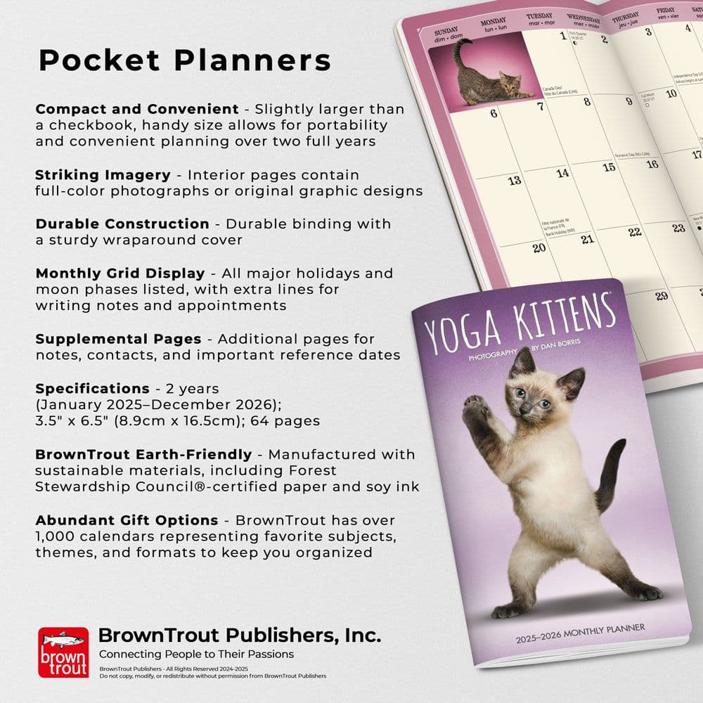 Yoga Kittens 2 Year 2025 Pocket Planner Fifth Alternate Image width=&quot;1000&quot; height=&quot;1000&quot;