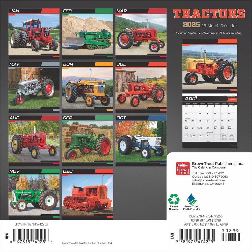 Tractors 2025 Mini Wall Calendar First Alternate Image width=&quot;1000&quot; height=&quot;1000&quot;