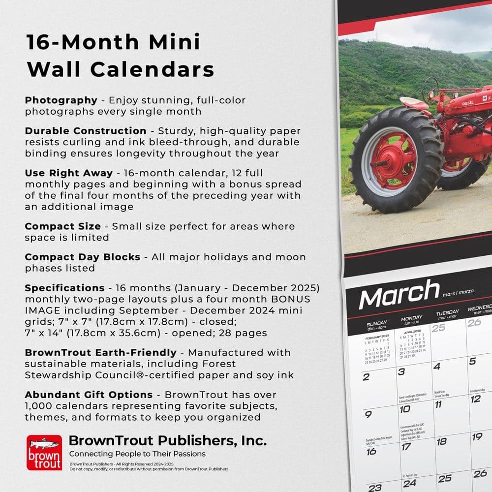 Tractors 2025 Mini Wall Calendar Fifth Alternate Image width=&quot;1000&quot; height=&quot;1000&quot;