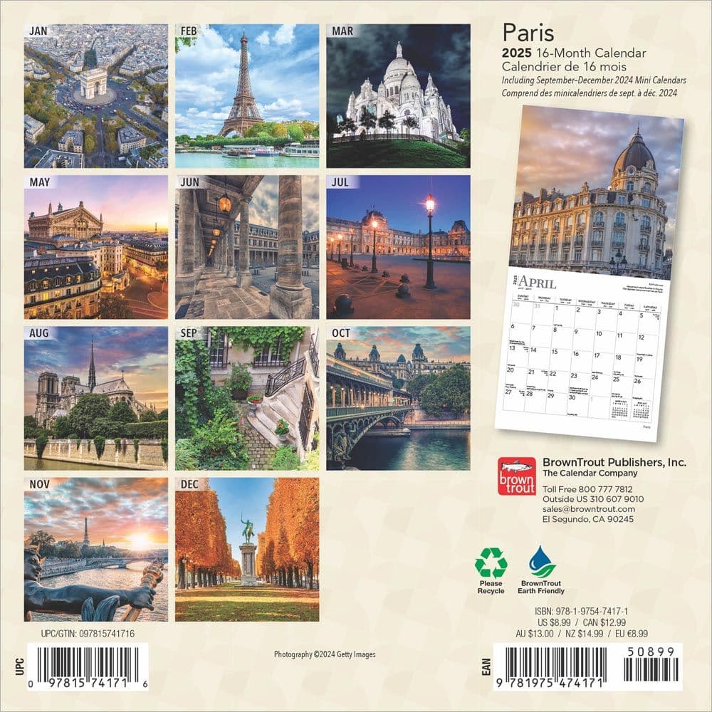 Paris 2025 Mini Wall Calendar First Alternate Image width=&quot;1000&quot; height=&quot;1000&quot;