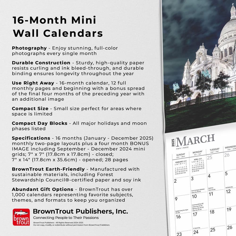 Paris 2025 Mini Wall Calendar Fifth Alternate Image width=&quot;1000&quot; height=&quot;1000&quot;