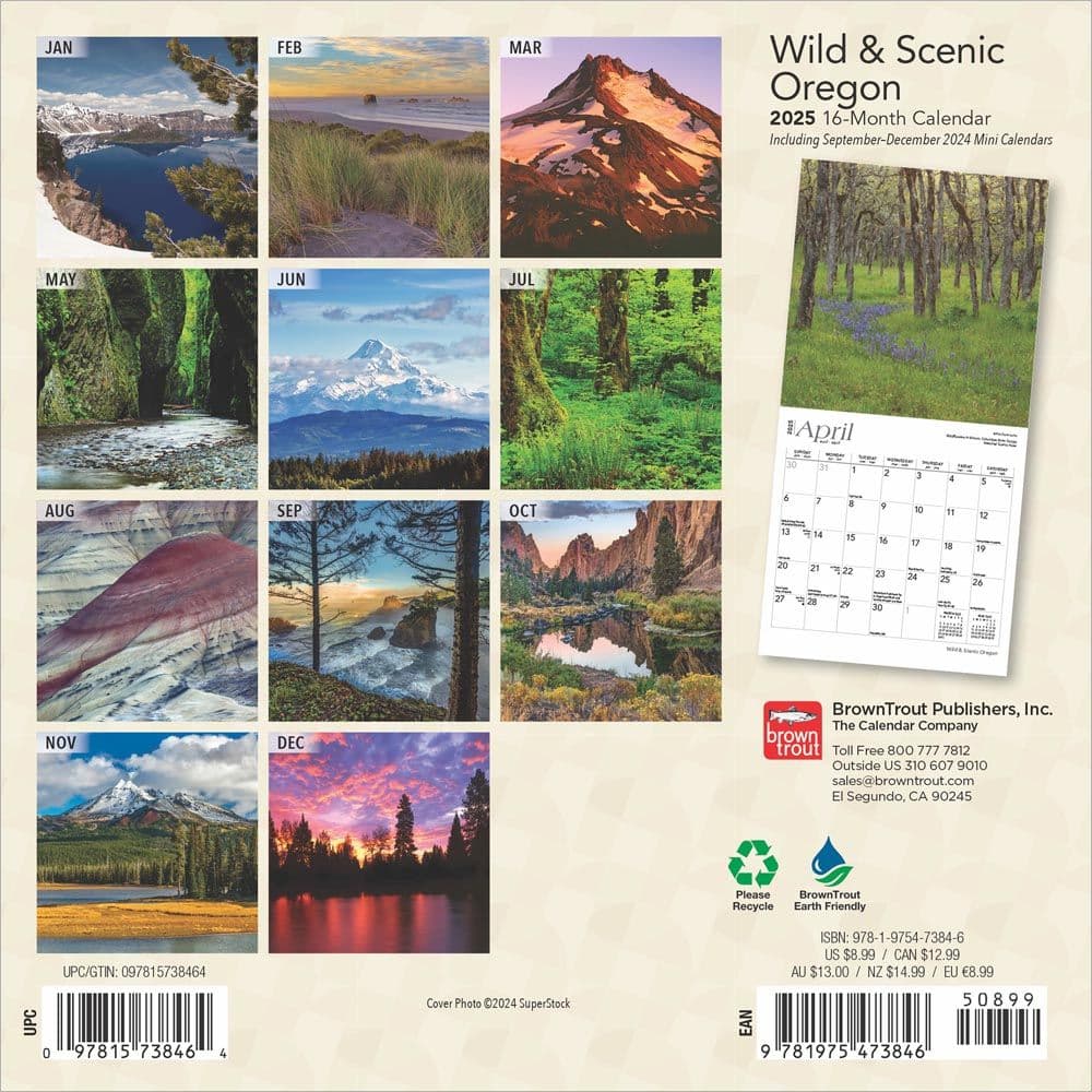 Oregon 2025 Mini Wall Calendar First Alternate Image width=&quot;1000&quot; height=&quot;1000&quot;