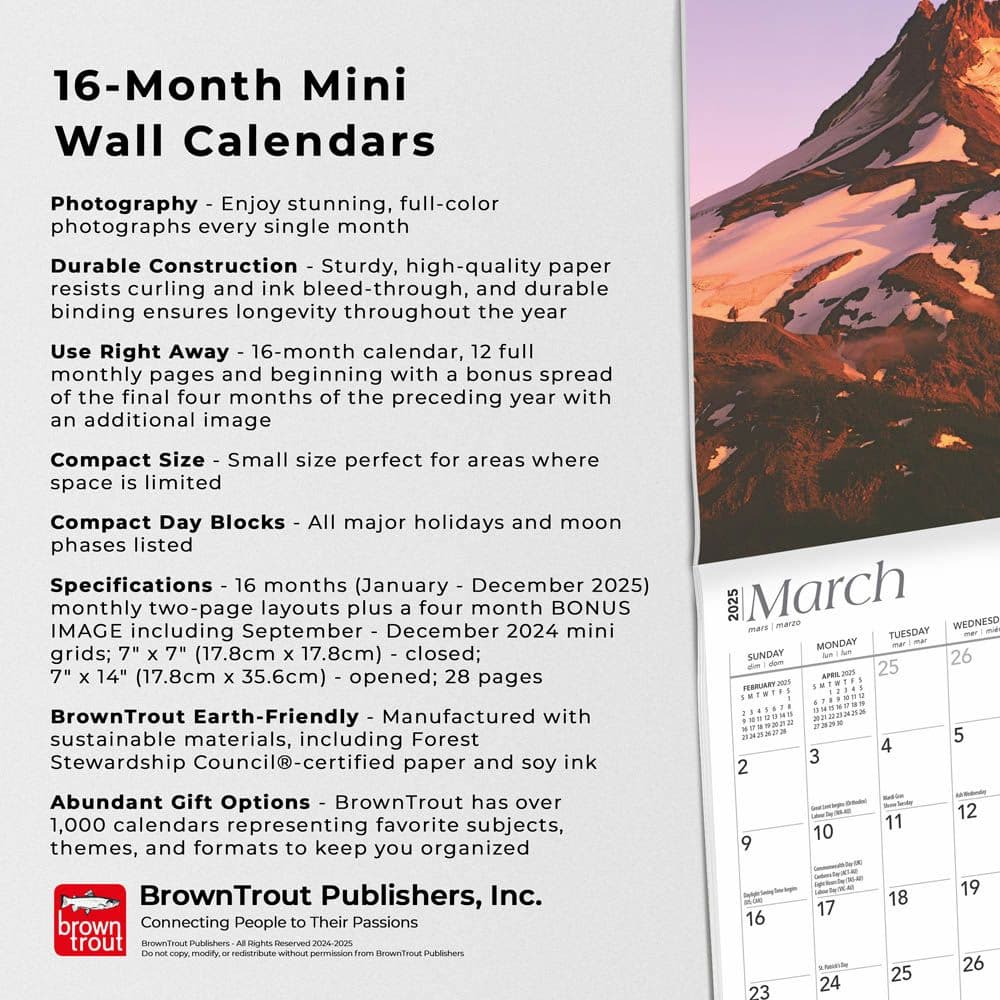 Oregon 2025 Mini Wall Calendar Fifth Alternate Image width=&quot;1000&quot; height=&quot;1000&quot;