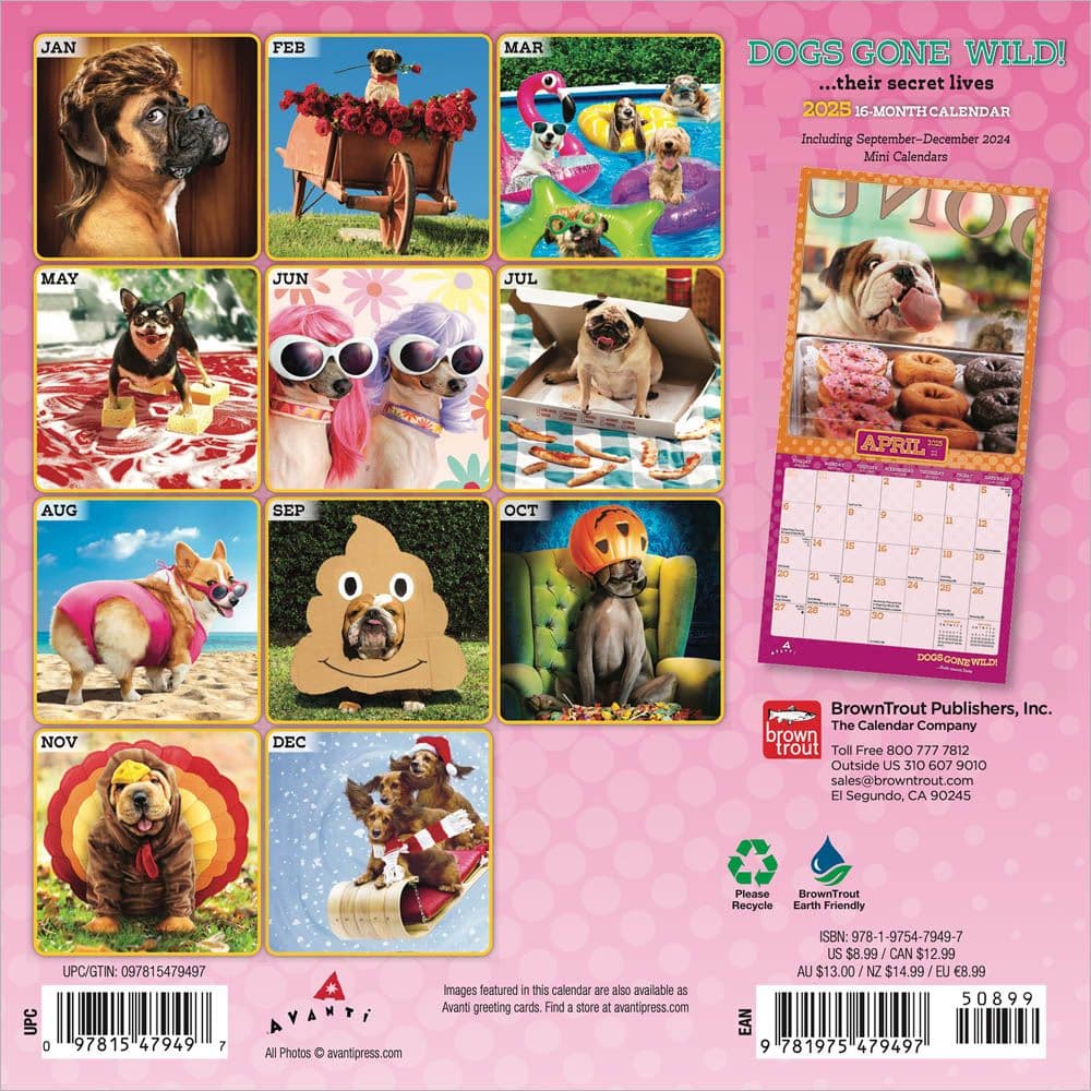 Avanti Dogs Gone Wild 2025 Mini Wall Calendar First Alternate Image width=&quot;1000&quot; height=&quot;1000&quot;