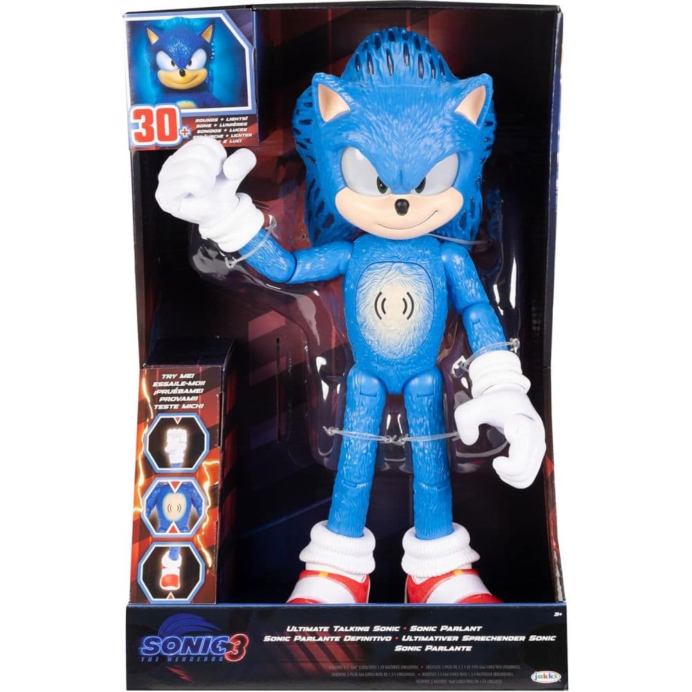 image Sonic The Hedgehog 3 Ultimate Talking Sonic 12-Inch Figure Main Image