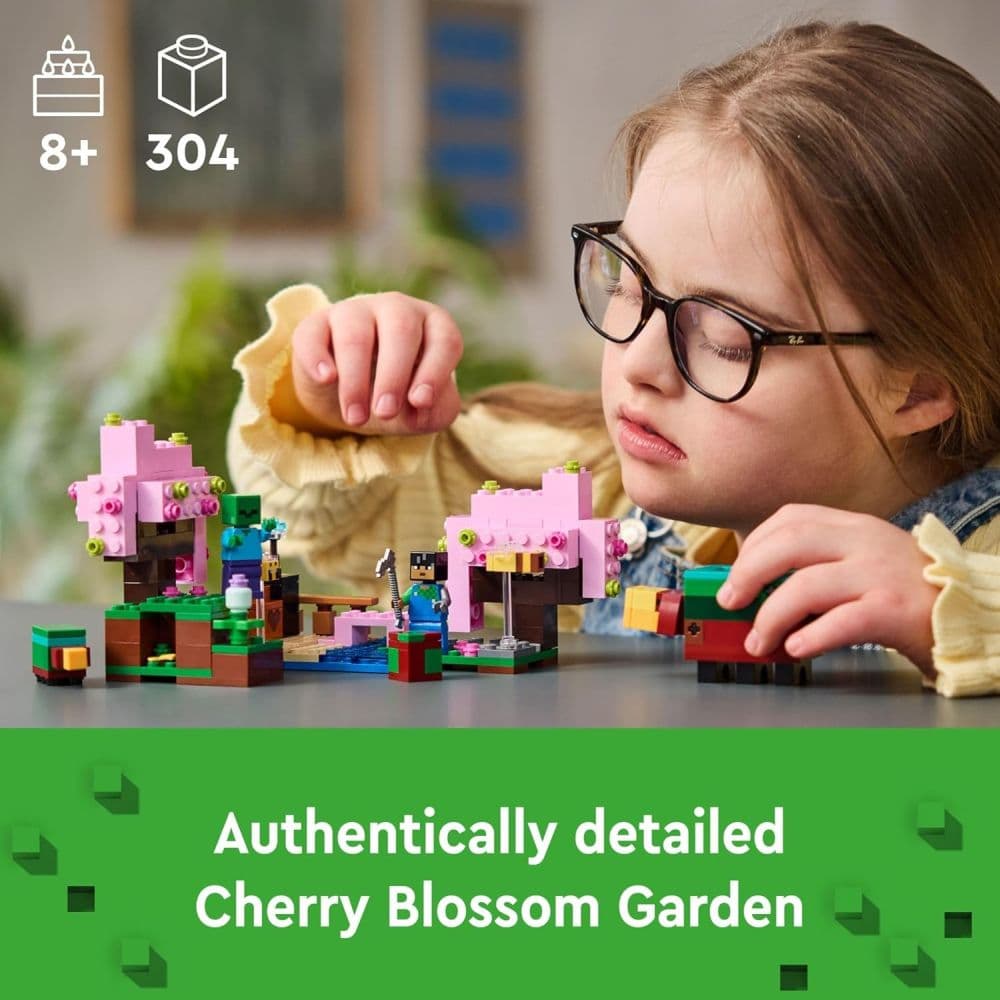 LEGO Minecraft Cherry Blossom Garden Building Set First Alternate Image