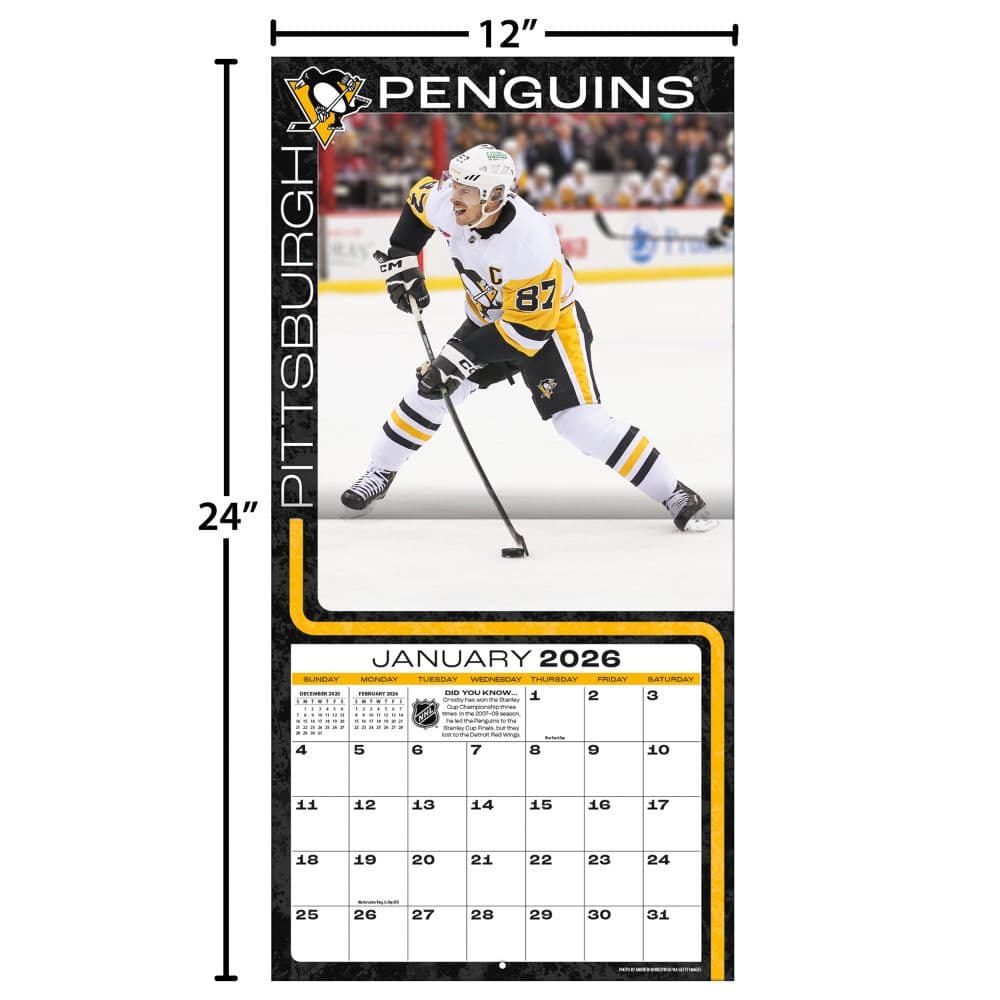NHL Sidney Crosby 2026 Wall Calendar Fourth Alternate Image
