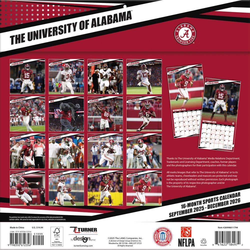 COL Alabama Crimson Tide Wall First Alternate Image