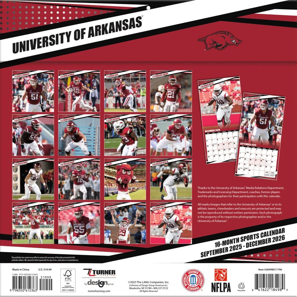 COL Arkansas Razorbacks Wall First Alternate Image