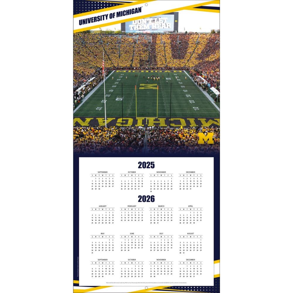 Michigan Wolverines 2026 Wall Calendar