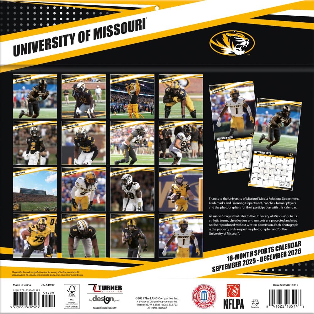 COL Missouri Tigers Wall First Alternate Image