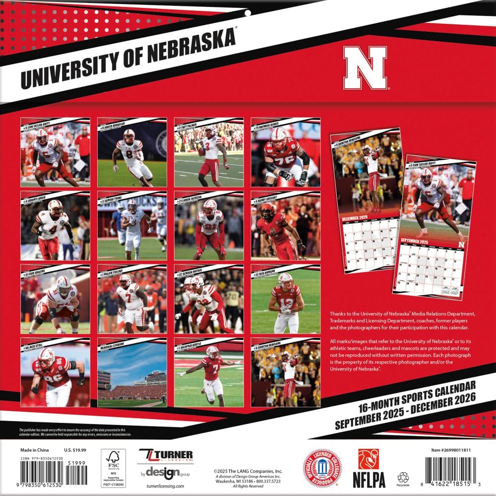 COL Nebraska Cornhuskers Wall First Alternate Image