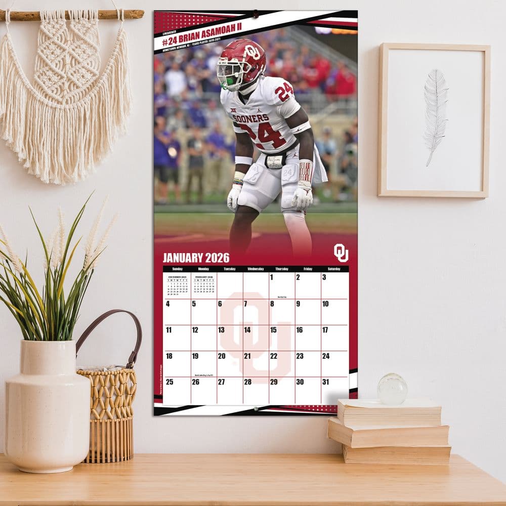 NCAA Oklahoma Sooners 2026 Wall Calendar Fifth Alternate Image
