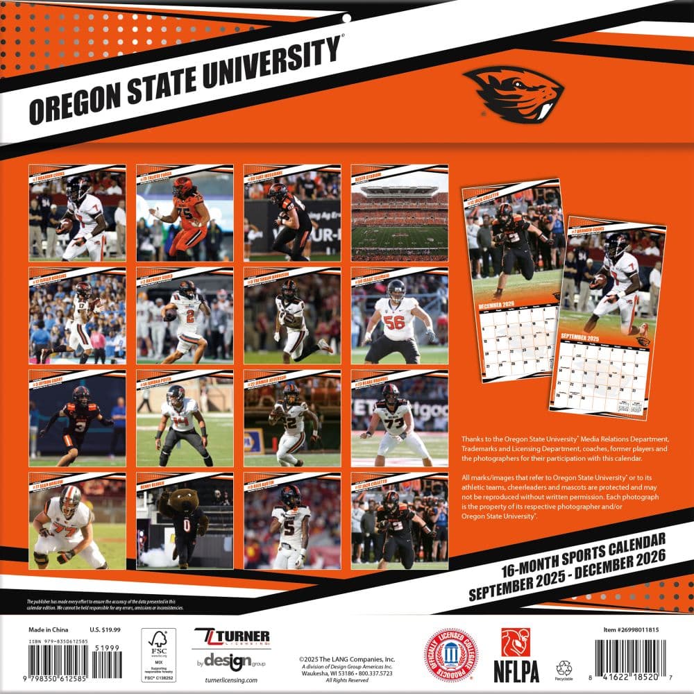 Oregon State Beavers 2026 Wall Calendar - Calendars.com