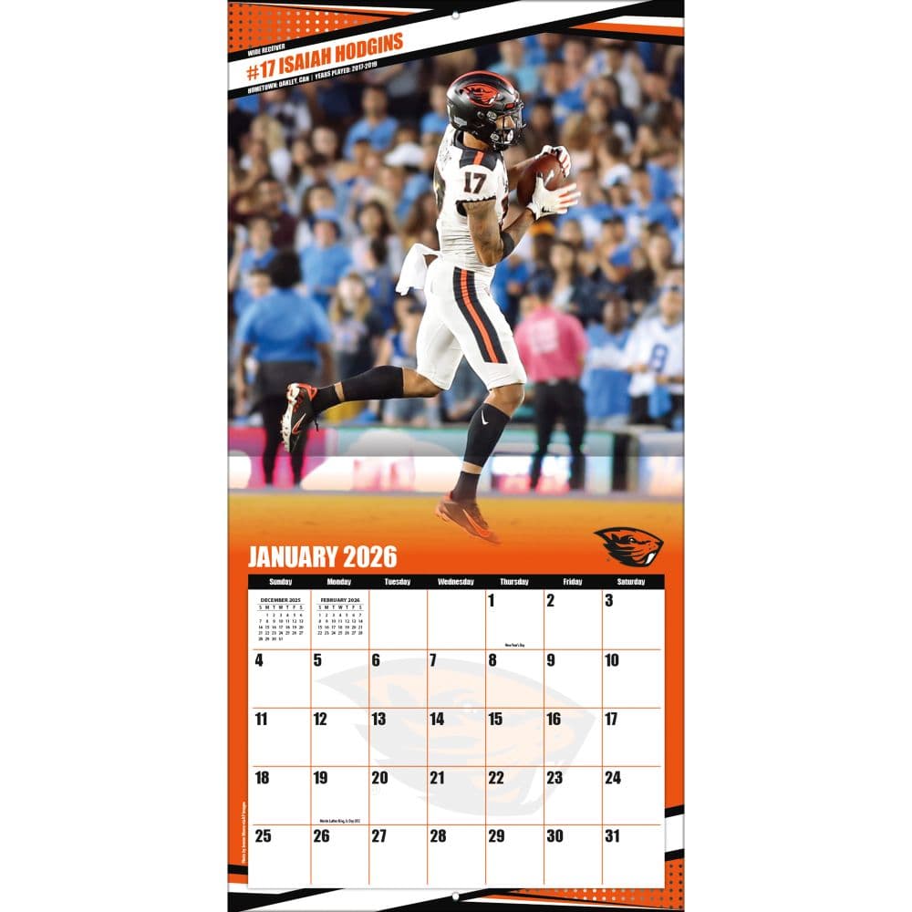 NCAA Oregon State Beavers 2026 Wall Calendar Third Alternate Image